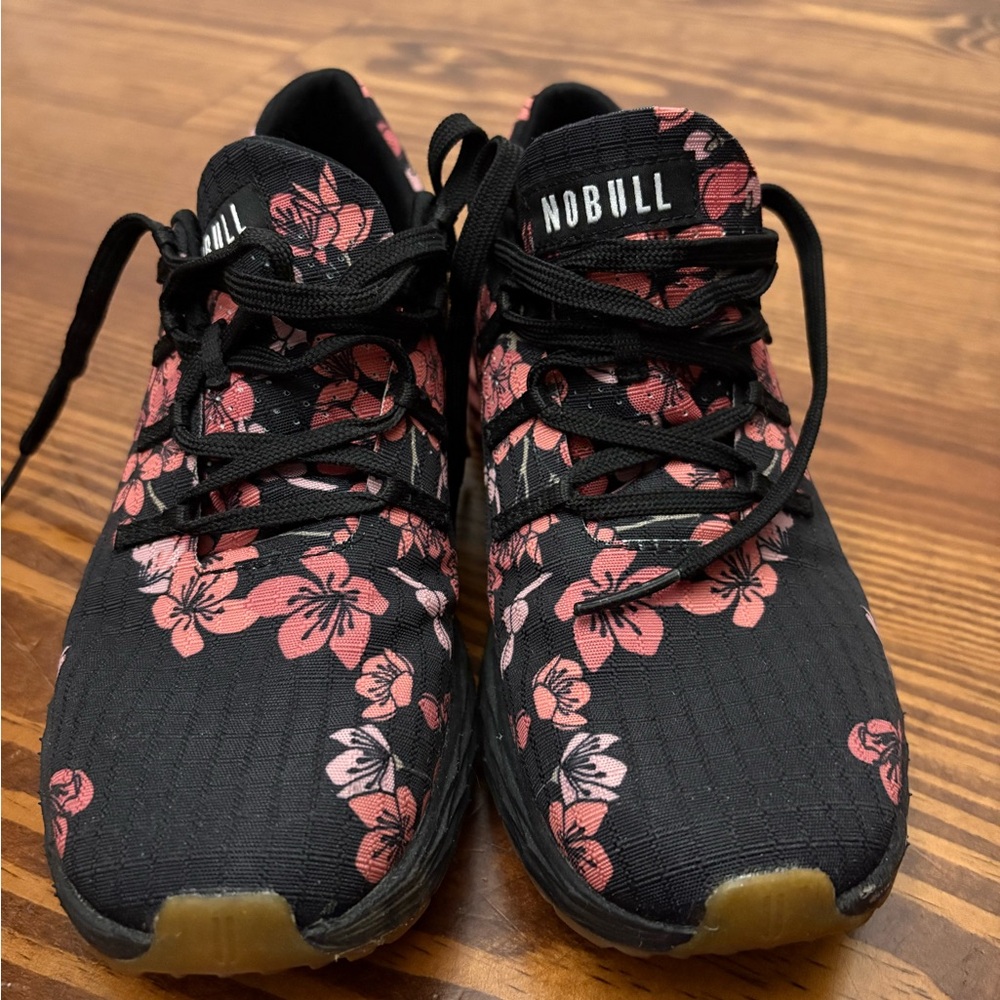 NOBULL Women's Black and Pink Floral Athletic Shoes